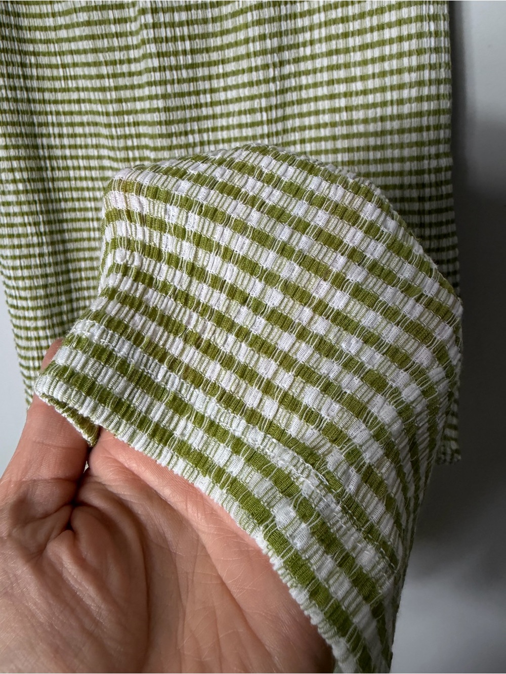 Vince Checked Smocked Midi Skirt Stretch Gingham Green Size XS *202 - Picture 6 of 11